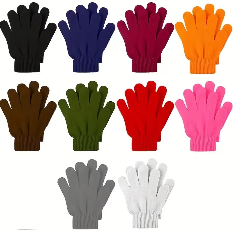 [Homeprep0021] Children's warm acrylic gloves (Pink)