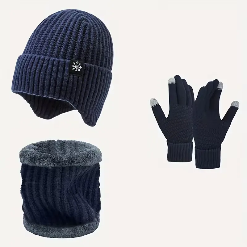 [Homeprep0006] Adult 3 pc winter beanie set